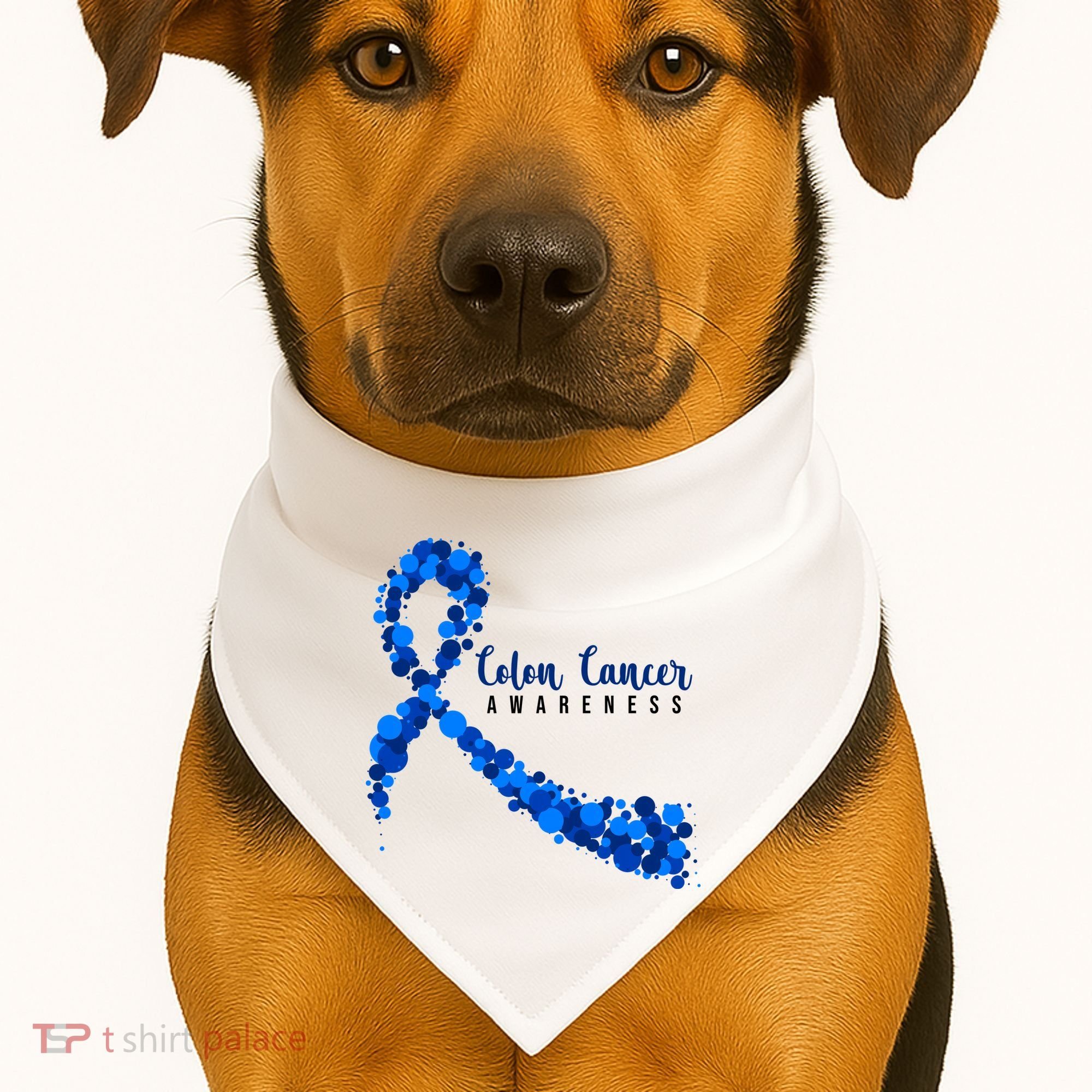 Colon Cancer Awareness Ribbon USA-Made Doggie Bandana