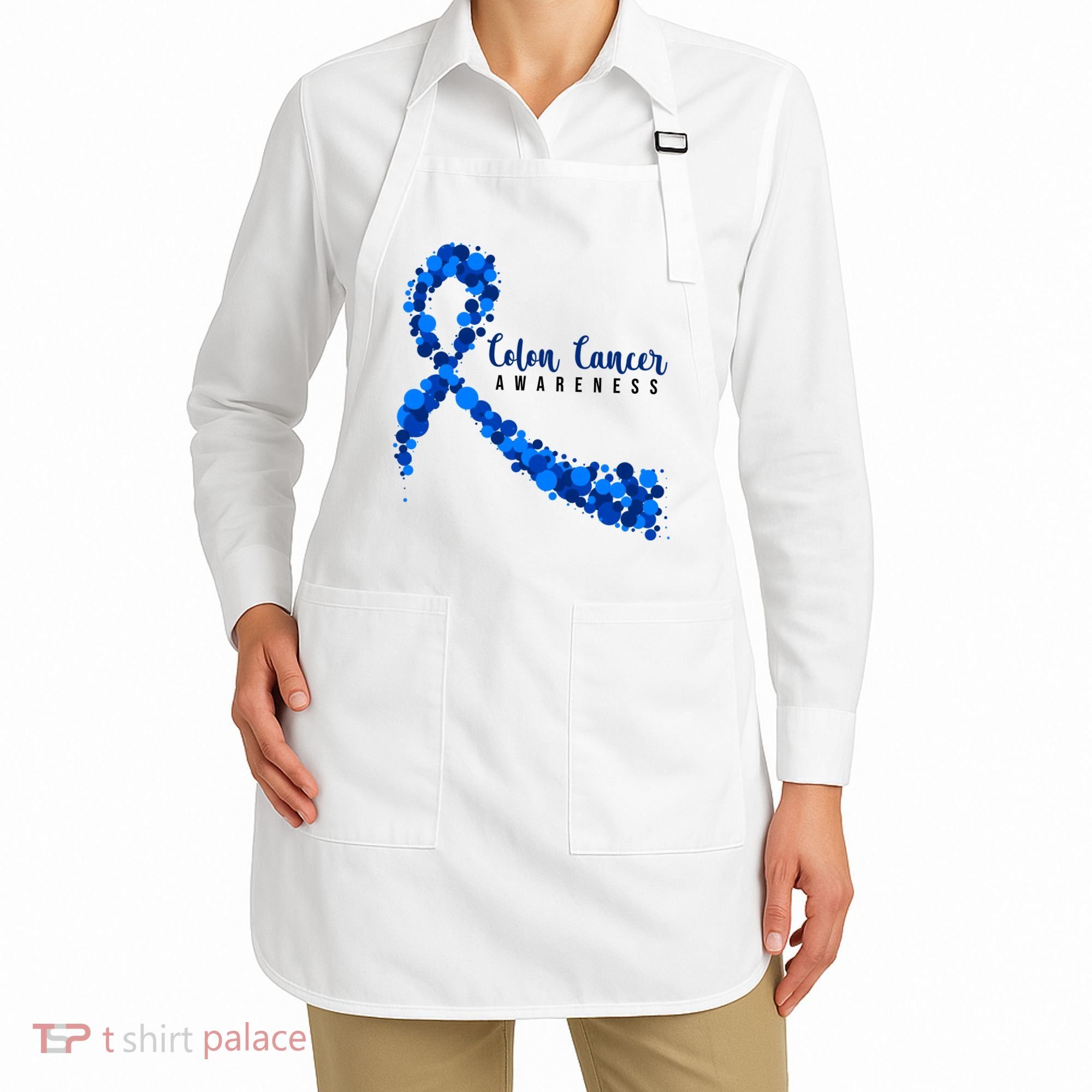 Colon Cancer Awareness Ribbon Apron