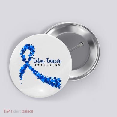 Colon Cancer Awareness Ribbon Button