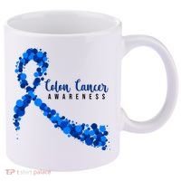 Colon Cancer Awareness Ribbon 11oz C Handle Ceramic Mug thumb 0