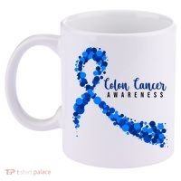 Colon Cancer Awareness Ribbon 11oz C Handle Ceramic Mug thumb 2