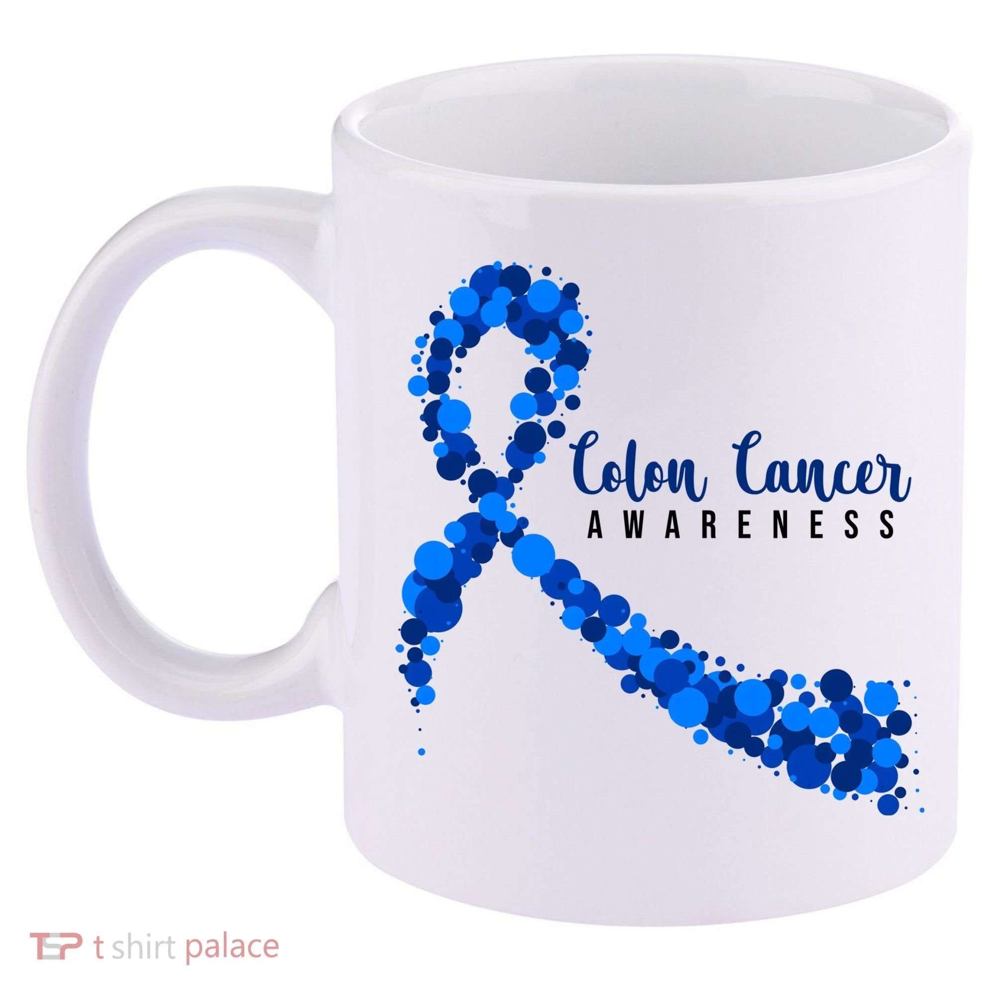 Colon Cancer Awareness Ribbon 11oz C Handle Ceramic Mug