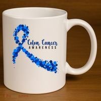 Colon Cancer Awareness Ribbon 11oz C Handle Ceramic Mug thumb 3