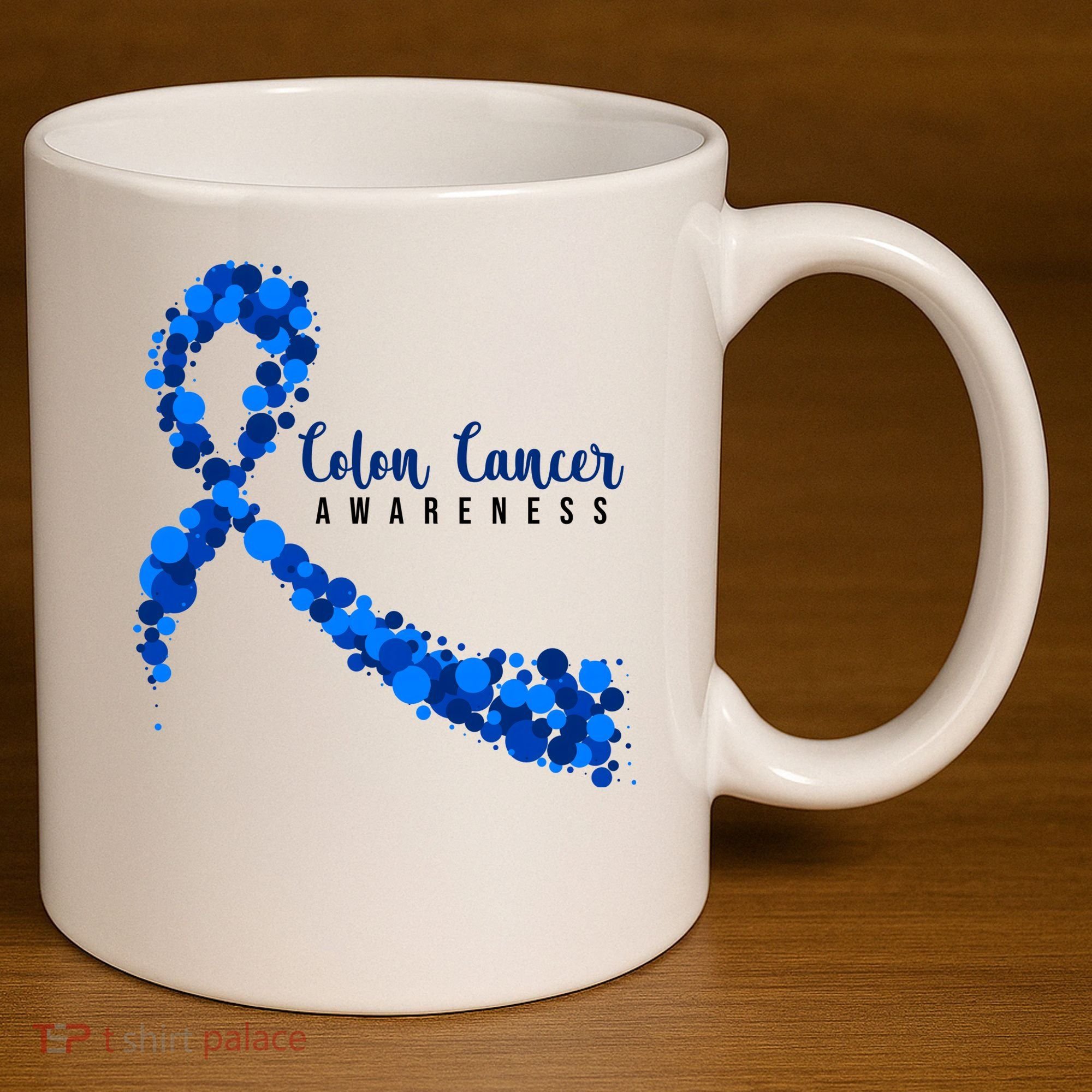 Colon Cancer Awareness Ribbon 11oz C Handle Ceramic Mug
