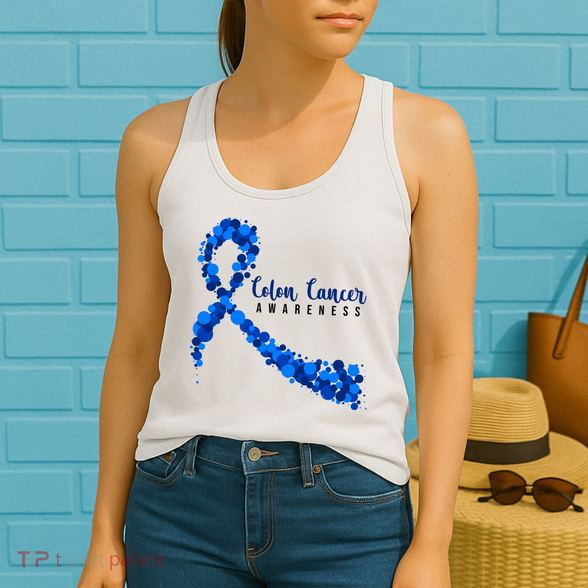 Colon Cancer Awareness Ribbon Women's Tank Top