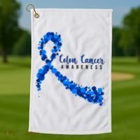 Colon Cancer Awareness Ribbon Golf Towel thumb 1