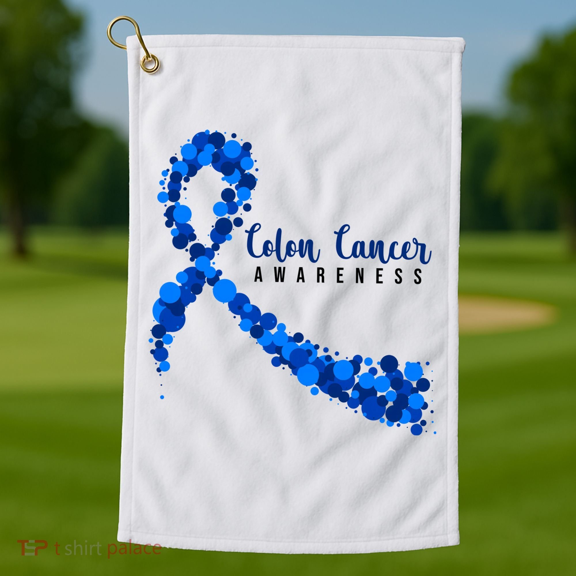 Colon Cancer Awareness Ribbon Golf Towel