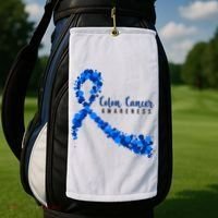 Colon Cancer Awareness Ribbon Golf Towel thumb 2