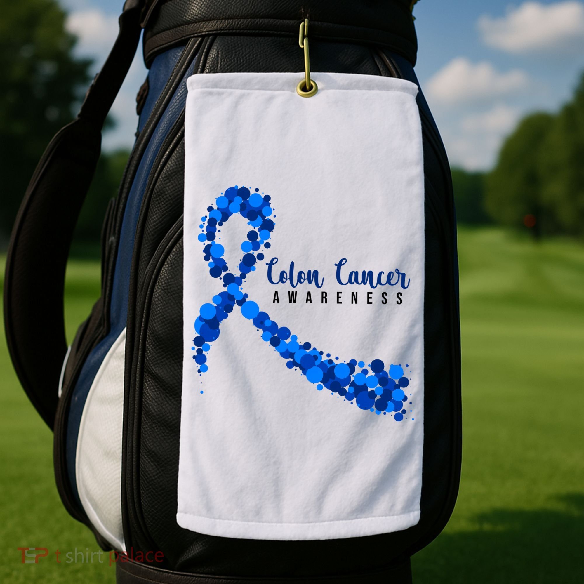 Colon Cancer Awareness Ribbon Golf Towel