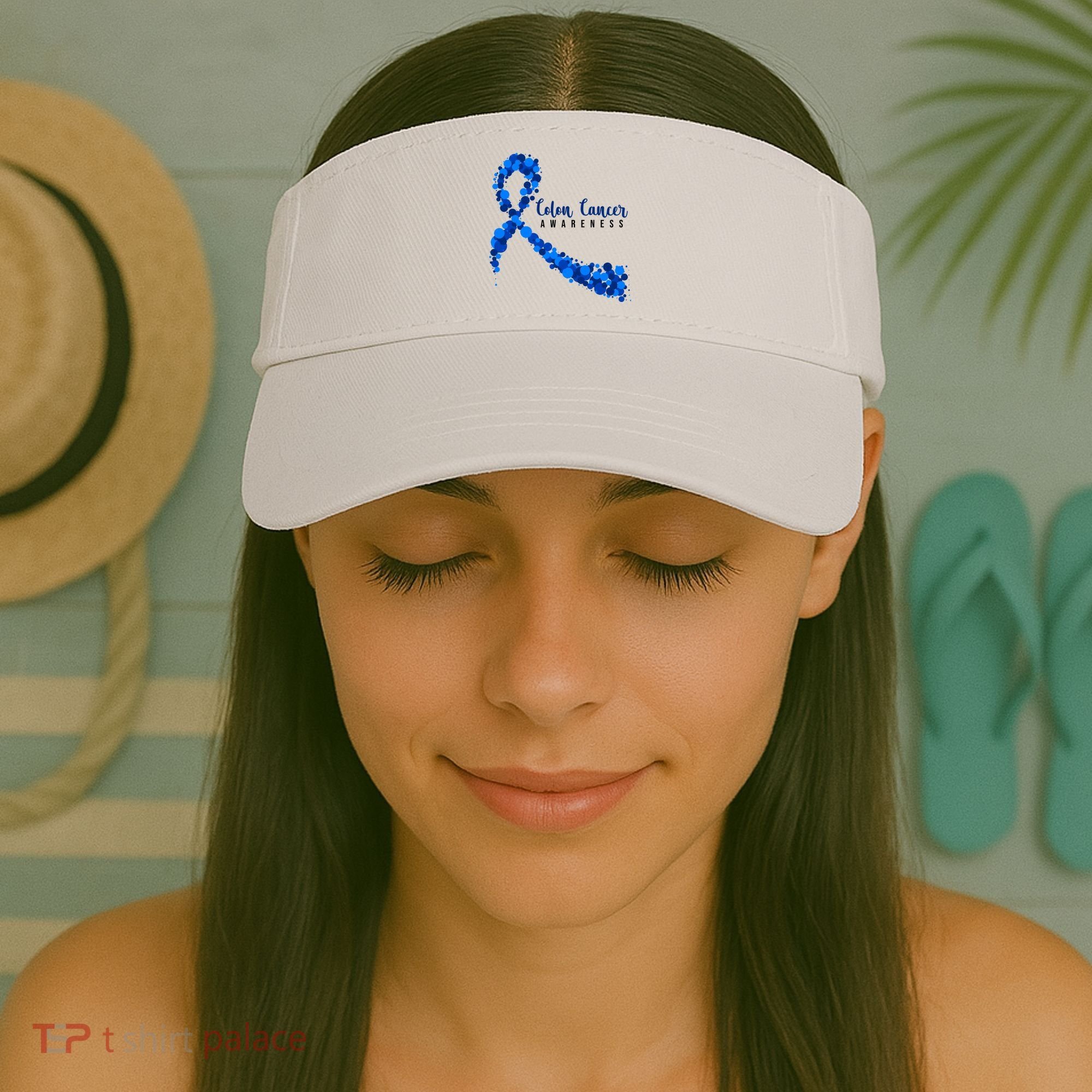 Colon Cancer Awareness Ribbon Visor