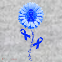 Colon Cancer Awareness Ribbon Flower Long Sleeve Shirt thumb 2