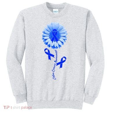 Colon Cancer Awareness Ribbon Flower Sweatshirt