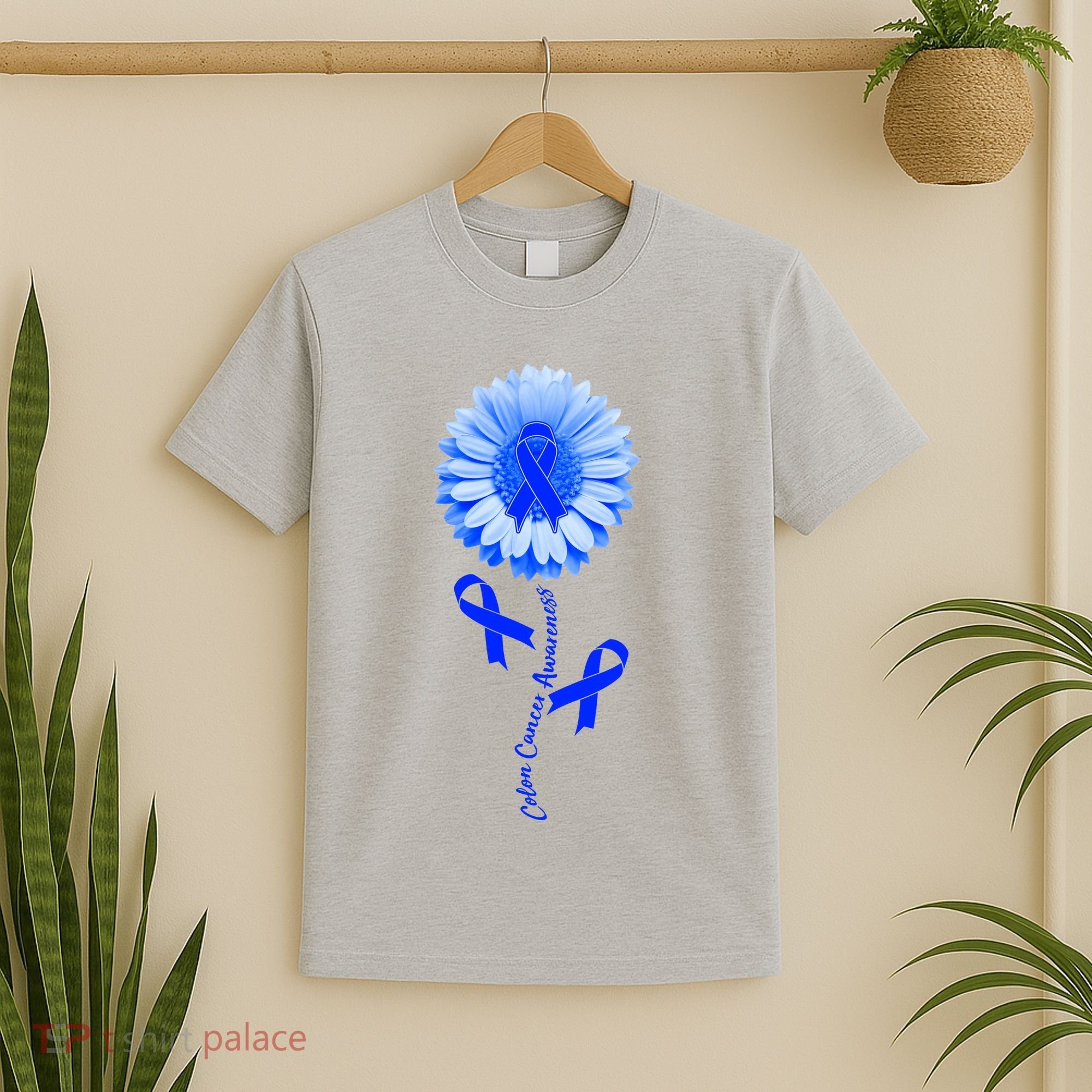 Colon Cancer Awareness Ribbon Flower T-Shirt