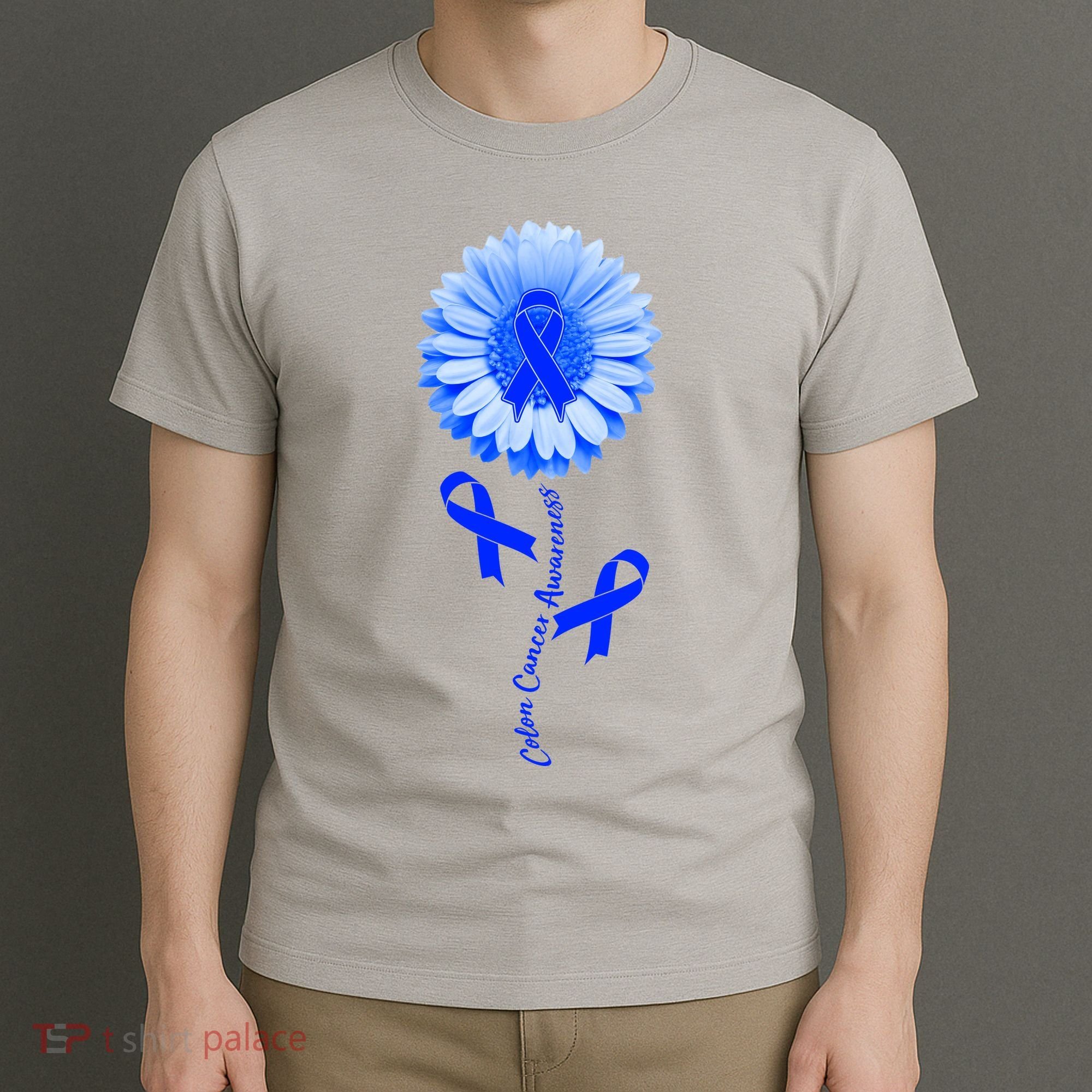 Colon Cancer Awareness Ribbon Flower T-Shirt