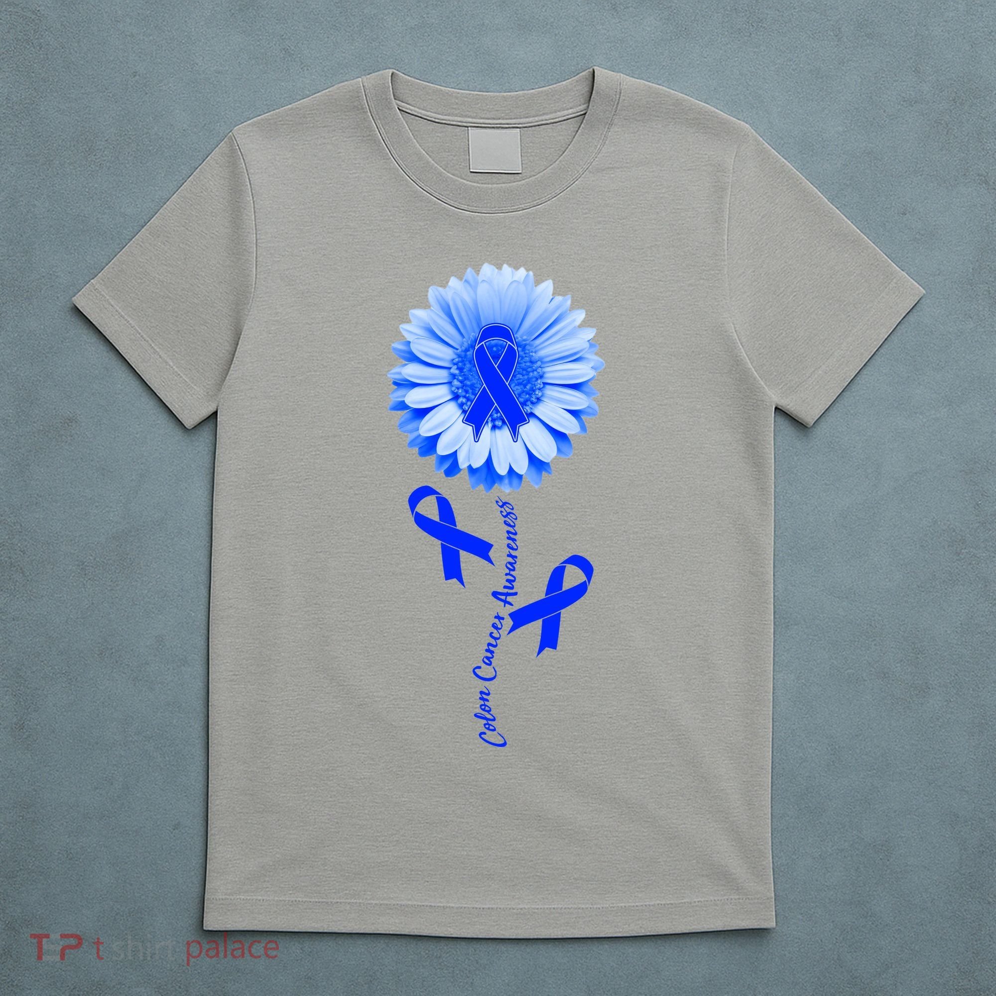 Colon Cancer Awareness Ribbon Flower T-Shirt