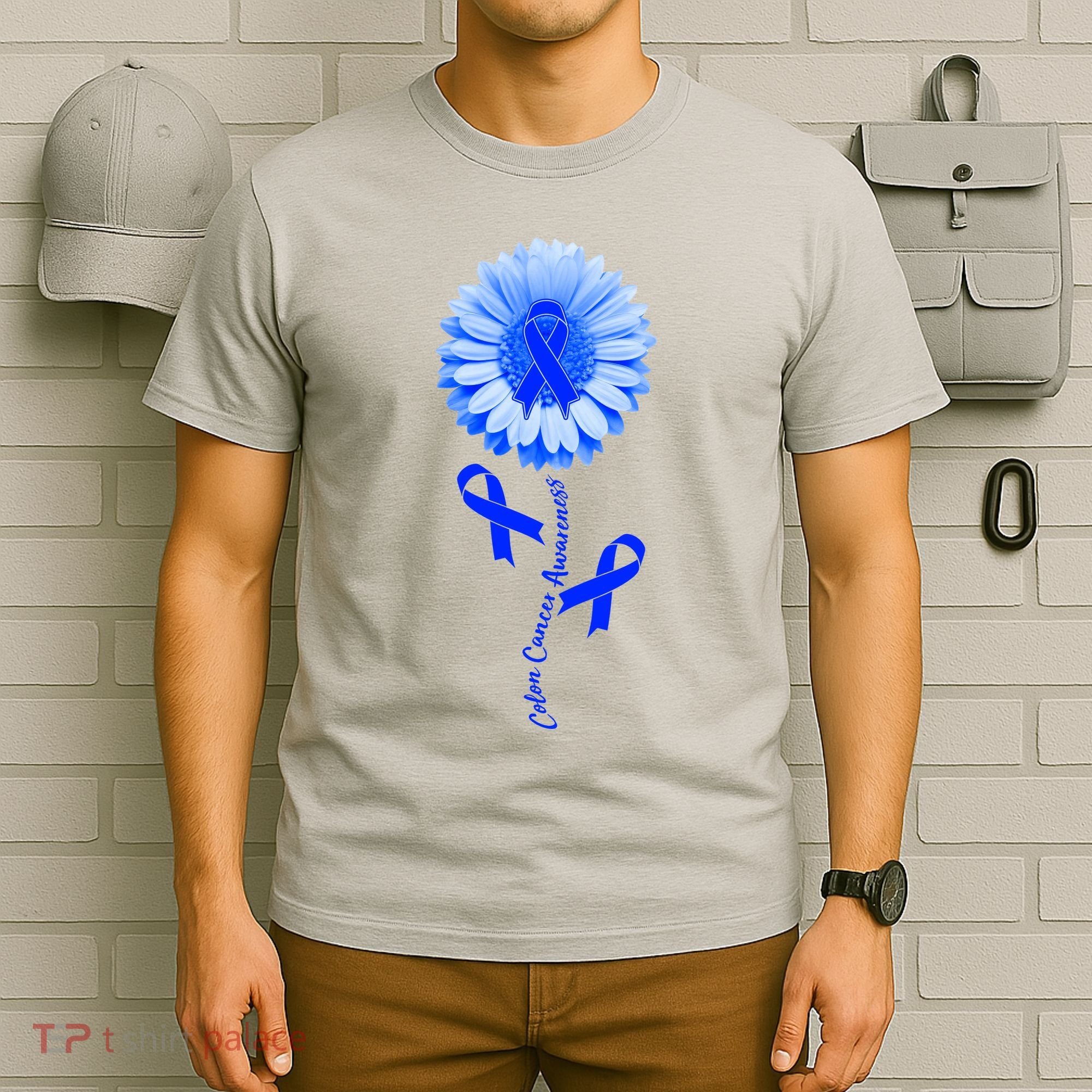 Colon Cancer Awareness Ribbon Flower T-Shirt