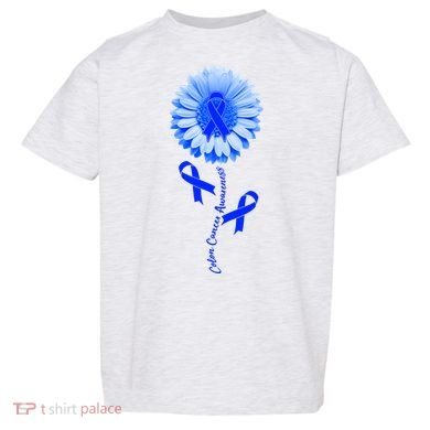 Colon Cancer Awareness Ribbon Flower Toddler T-Shirt