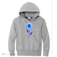 Colon Cancer Awareness Ribbon Flower Kids Hoodie thumb 0