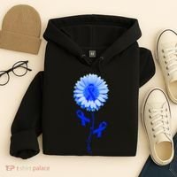 Colon Cancer Awareness Ribbon Flower Hoodie thumb 4