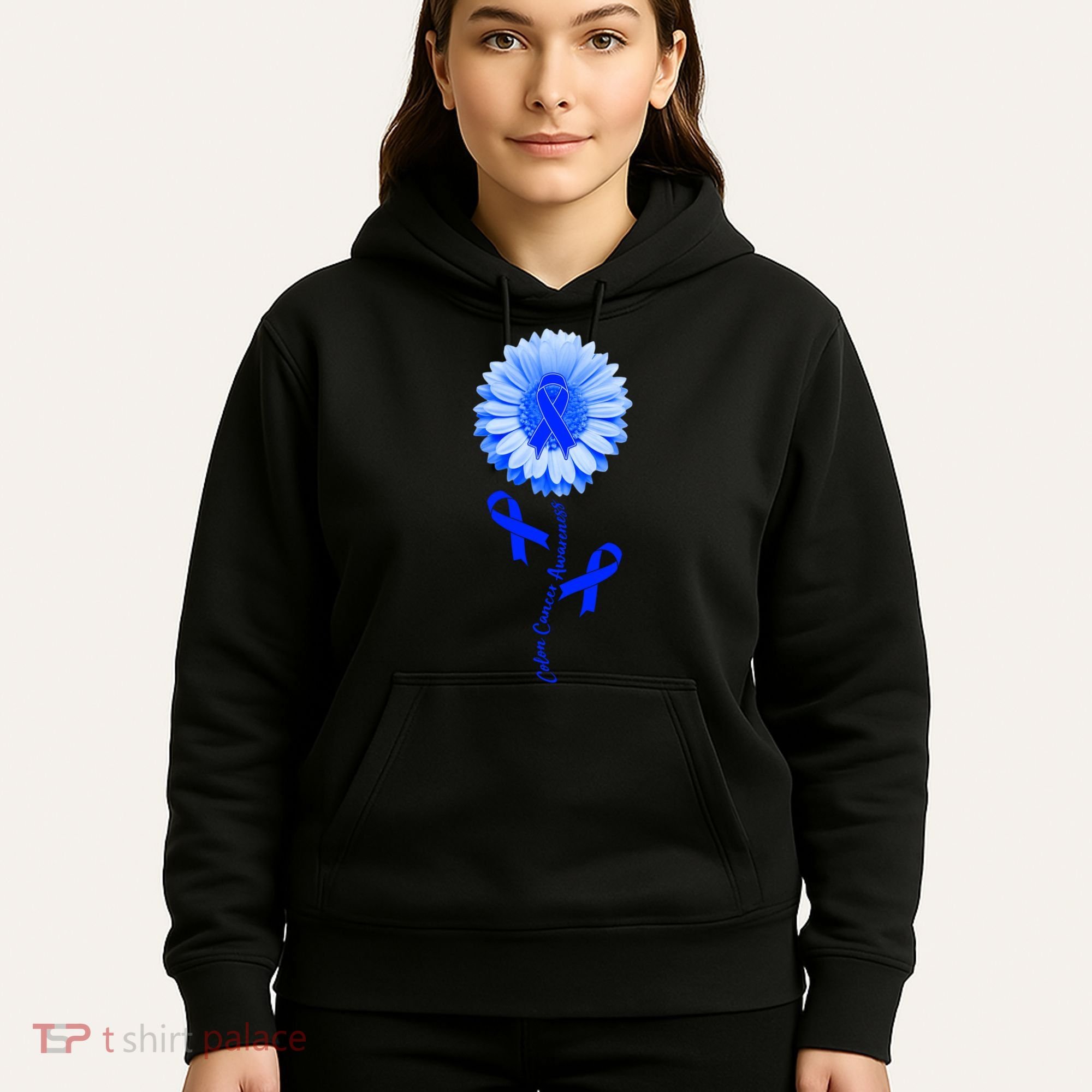 Colon Cancer Awareness Ribbon Flower Hoodie