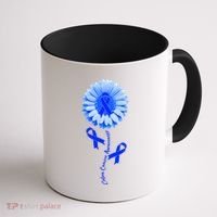 Colon Cancer Awareness Ribbon Flower Coffee Mug thumb 1