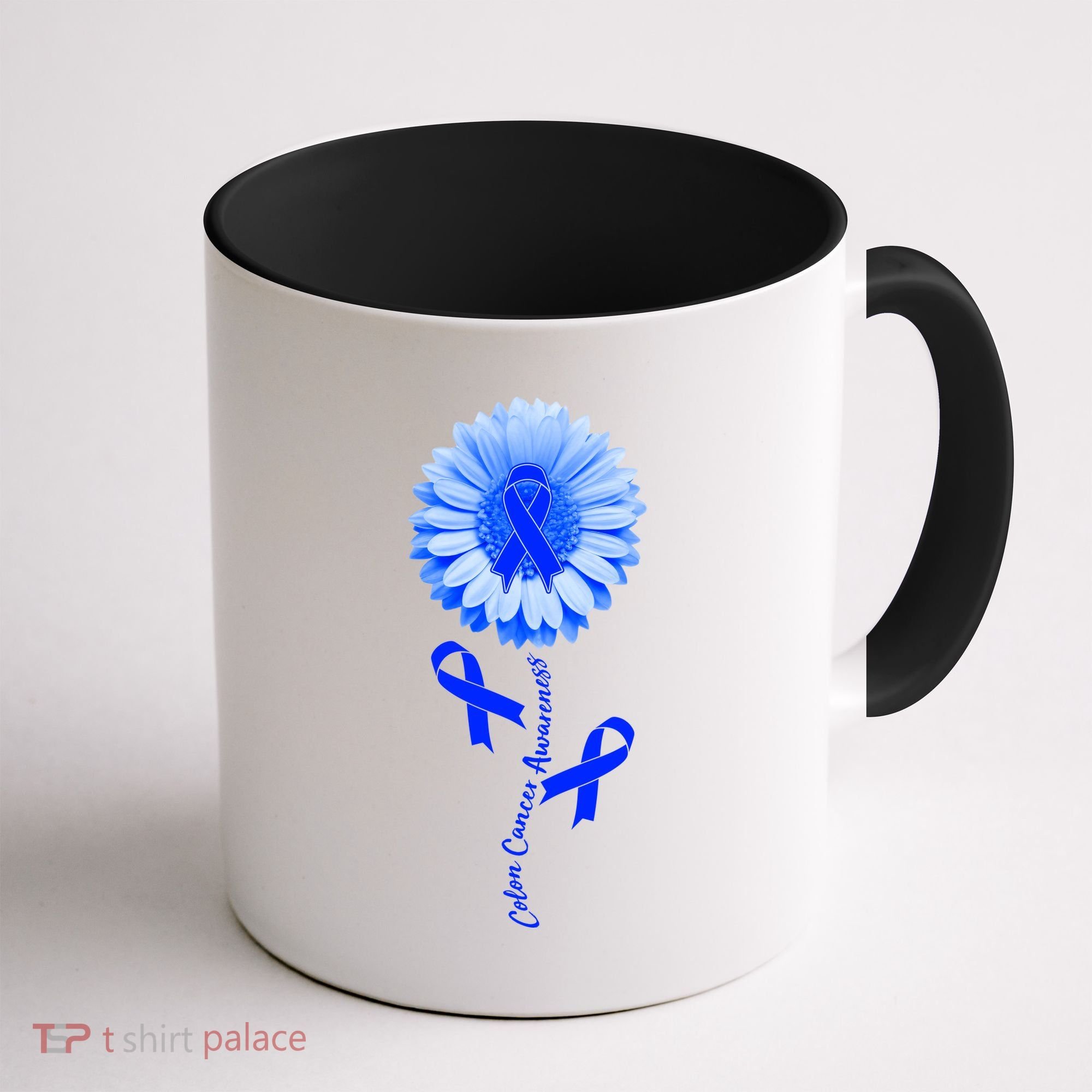 Colon Cancer Awareness Ribbon Flower Coffee Mug
