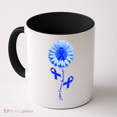 Colon Cancer Awareness Ribbon Flower Coffee Mug