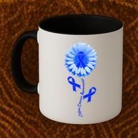 Colon Cancer Awareness Ribbon Flower Coffee Mug thumb 2