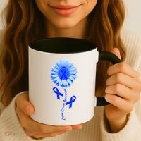 Colon Cancer Awareness Ribbon Flower Coffee Mug thumb 3