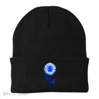 Colon Cancer Awareness Ribbon Flower Beanie thumb 0