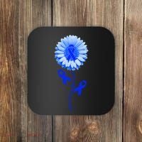 Colon Cancer Awareness Ribbon Flower Coaster thumb 0