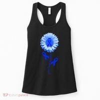 Colon Cancer Awareness Ribbon Flower Women's Tank Top thumb 0
