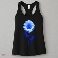 Colon Cancer Awareness Ribbon Flower Women's Tank Top thumb 3