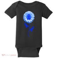 Colon Cancer Awareness Ribbon Flower Baby Bodysuit thumb 0