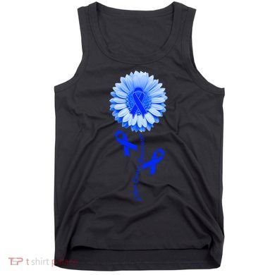 Colon Cancer Awareness Ribbon Flower Tank Top