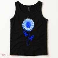 Colon Cancer Awareness Ribbon Flower Tank Top thumb 2