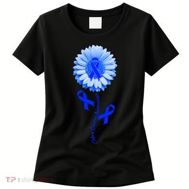 Colon Cancer Awareness Ribbon Flower Women's T-Shirt