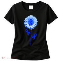 Colon Cancer Awareness Ribbon Flower Women's T-Shirt thumb 0