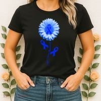 Colon Cancer Awareness Ribbon Flower Women's T-Shirt thumb 2