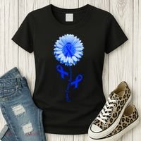 Colon Cancer Awareness Ribbon Flower Women's T-Shirt thumb 3
