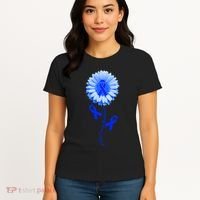 Colon Cancer Awareness Ribbon Flower Women's T-Shirt thumb 4