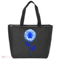 Colon Cancer Awareness Ribbon Flower Tote Bag thumb 0