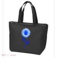 Colon Cancer Awareness Ribbon Flower Tote Bag thumb 3