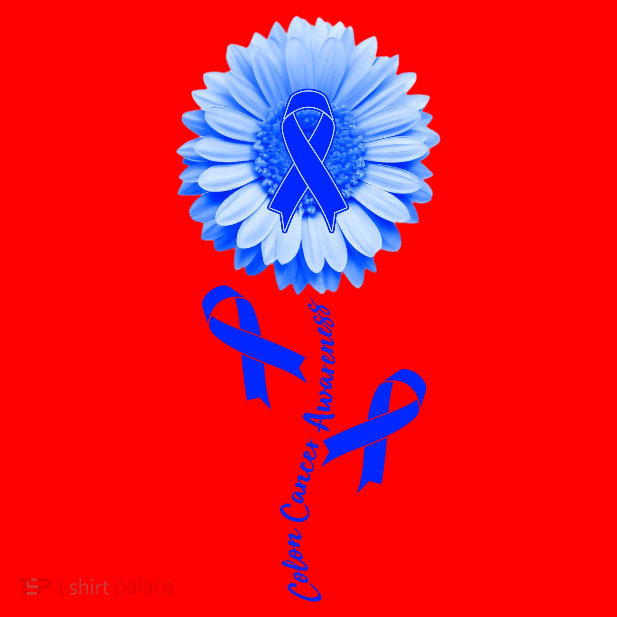 Colon Cancer Awareness Ribbon Flower Santa Hat