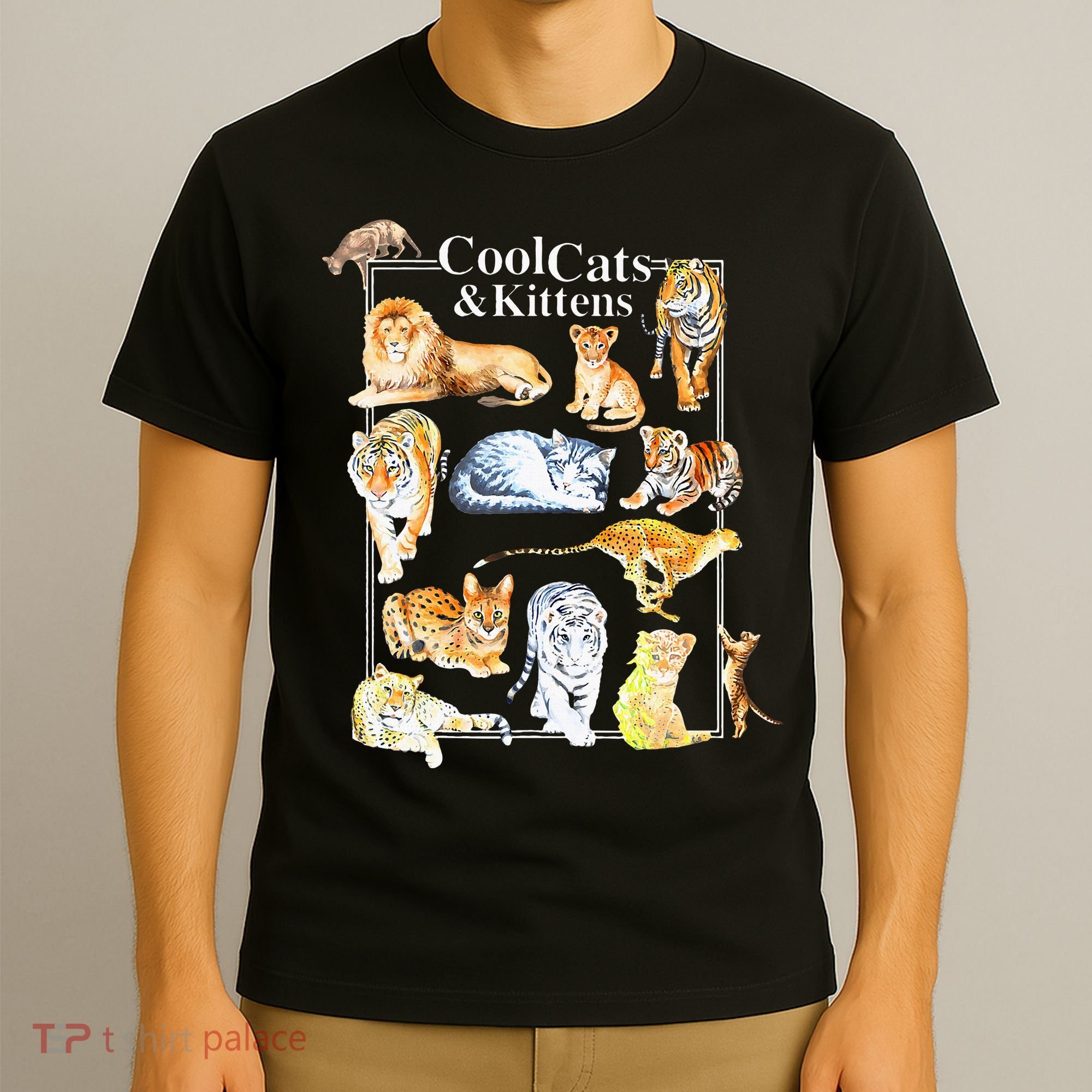 Cool Cats And Kittens Tiger Lion Leopard Felines T-Shirt