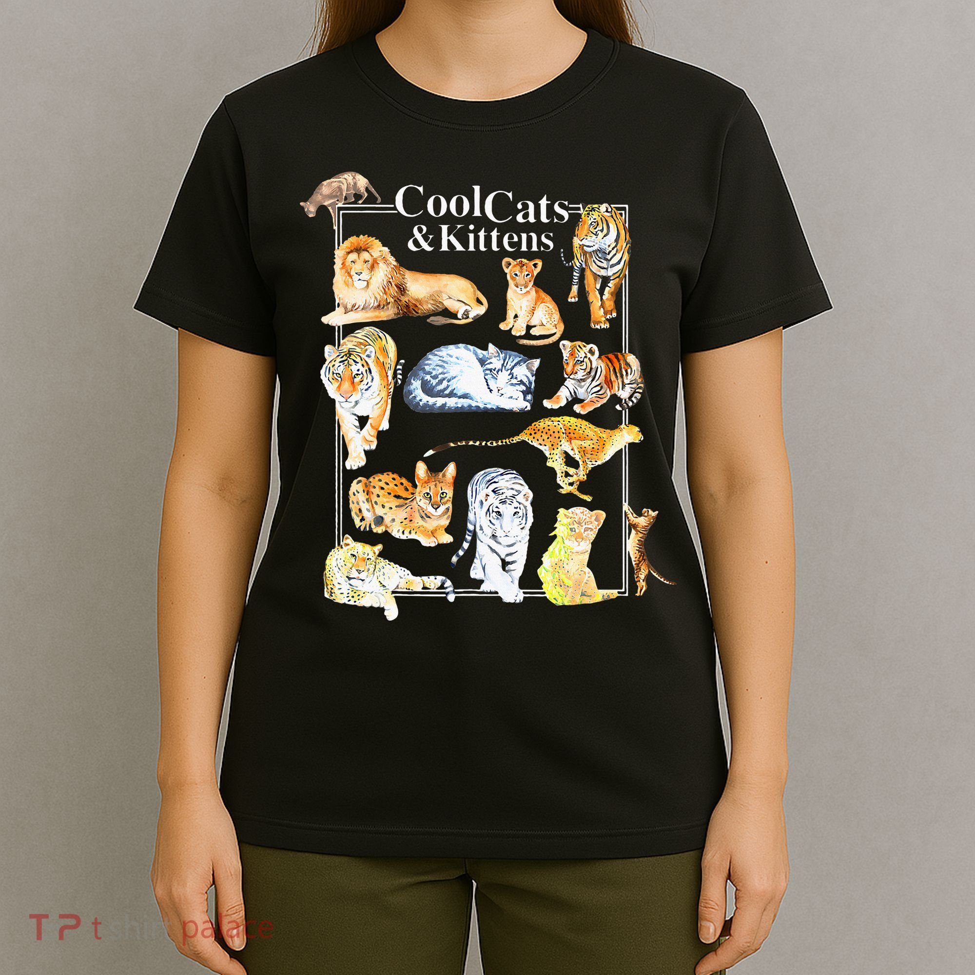 Cool Cats And Kittens Tiger Lion Leopard Felines T-Shirt