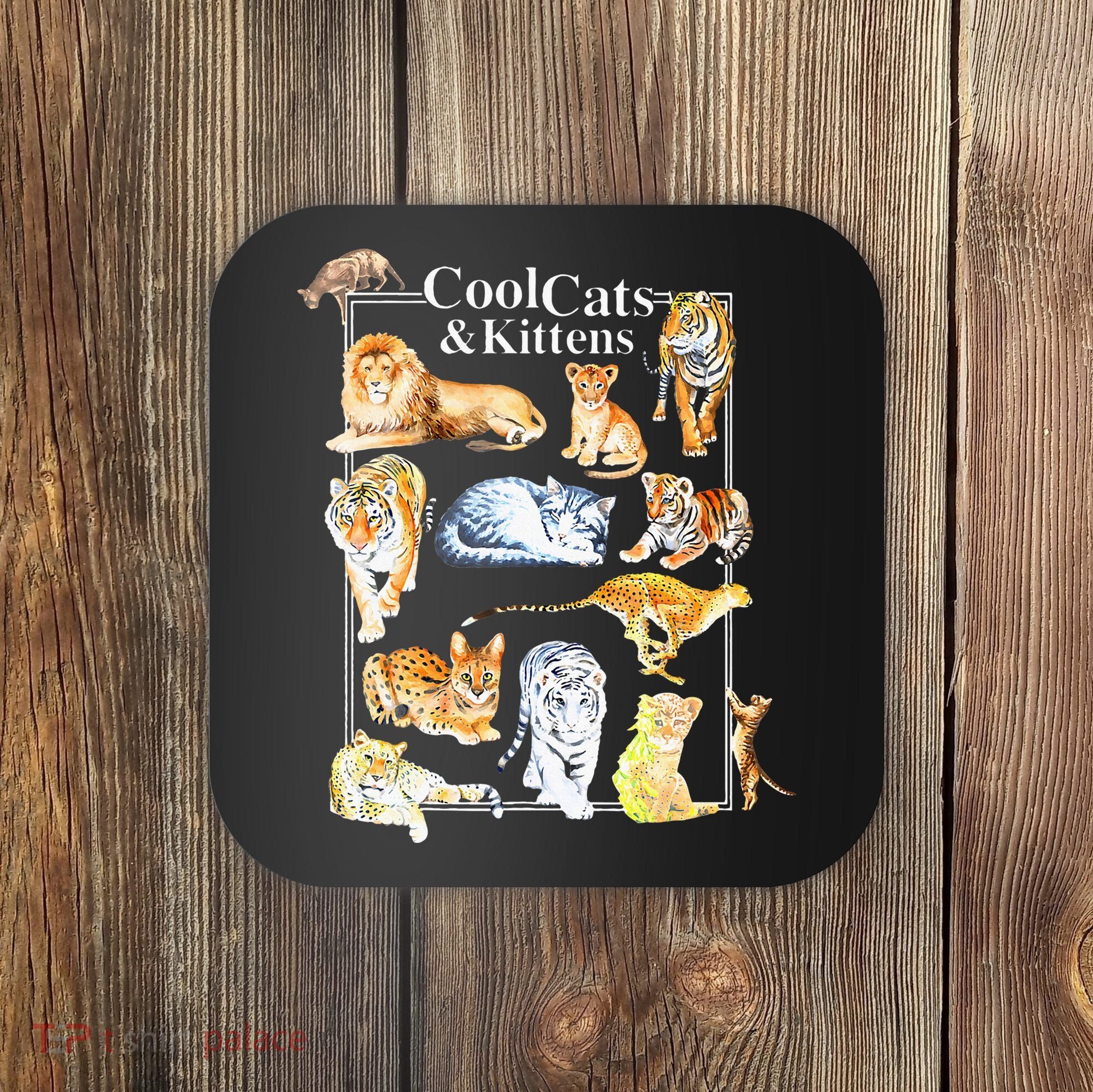 Cool Cats And Kittens Tiger Lion Leopard Felines Coaster
