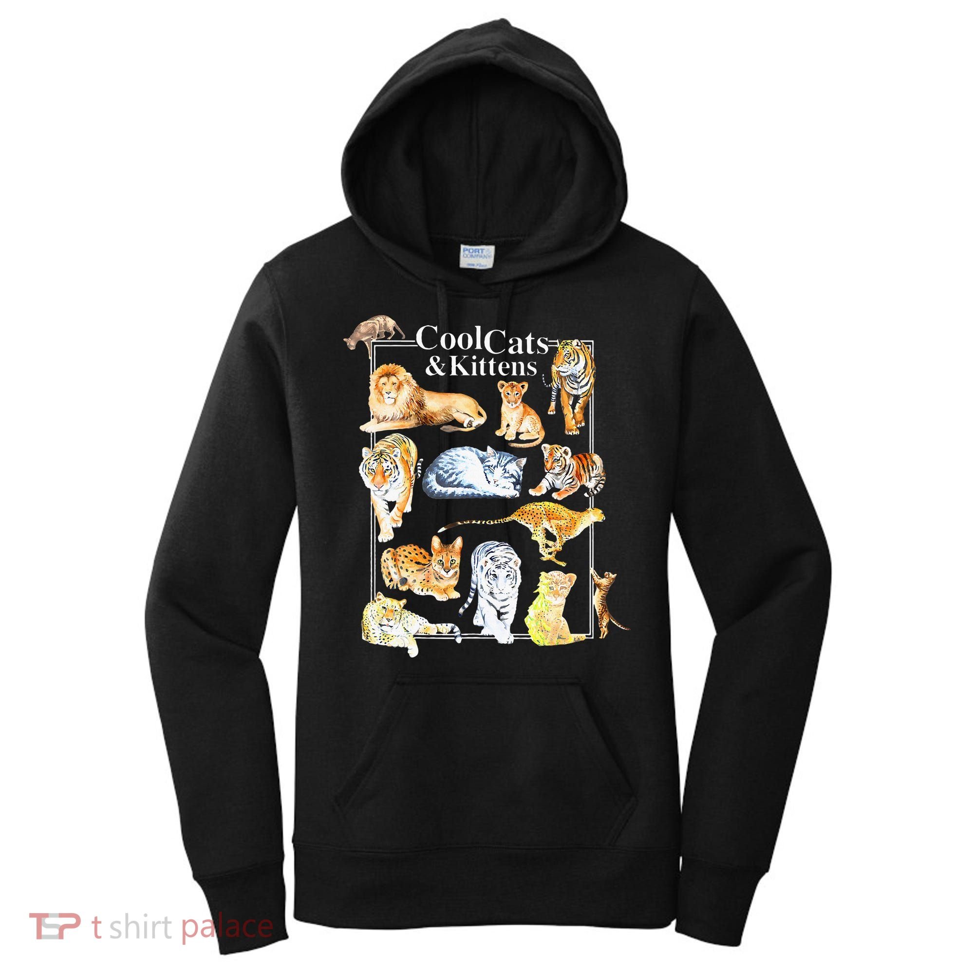 Cool Cats And Kittens Tiger Lion Leopard Felines Women's Hoodie