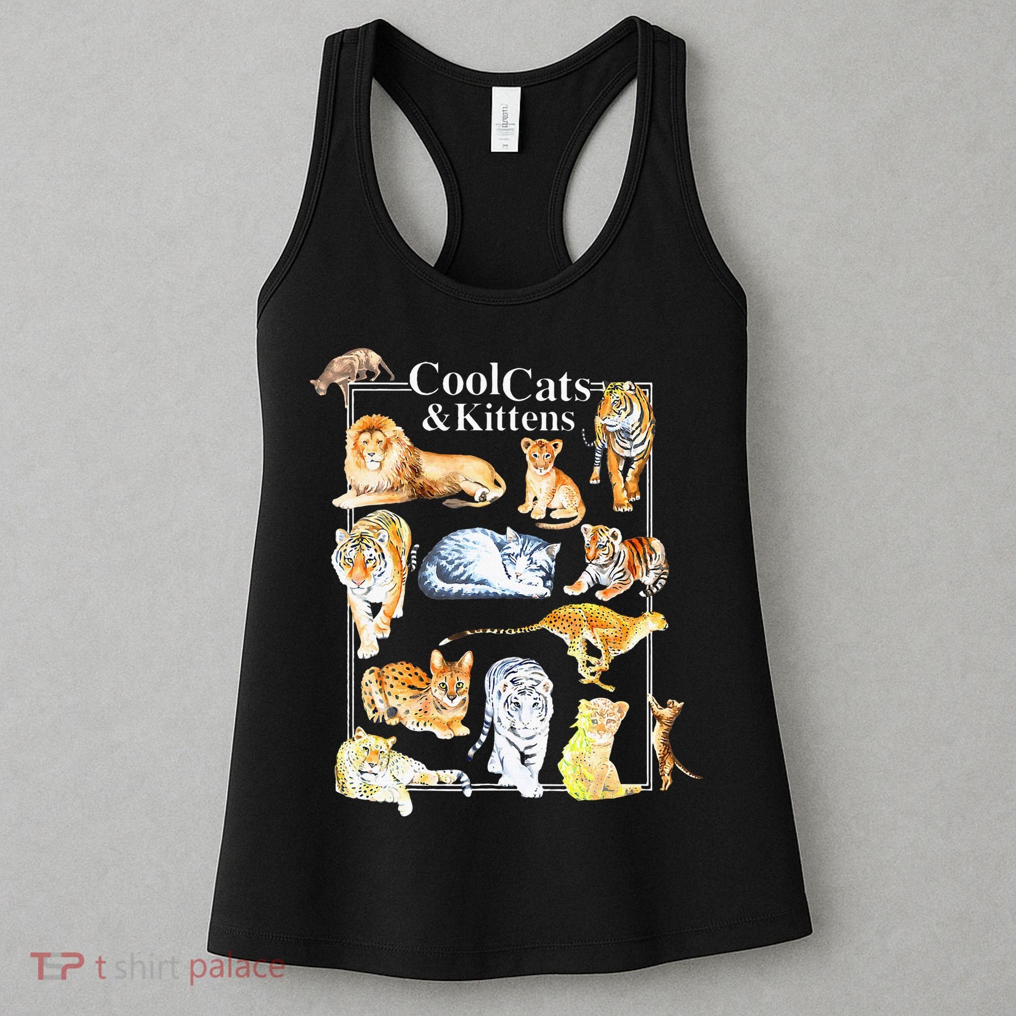 Cool Cats And Kittens Tiger Lion Leopard Felines Women's Tank Top