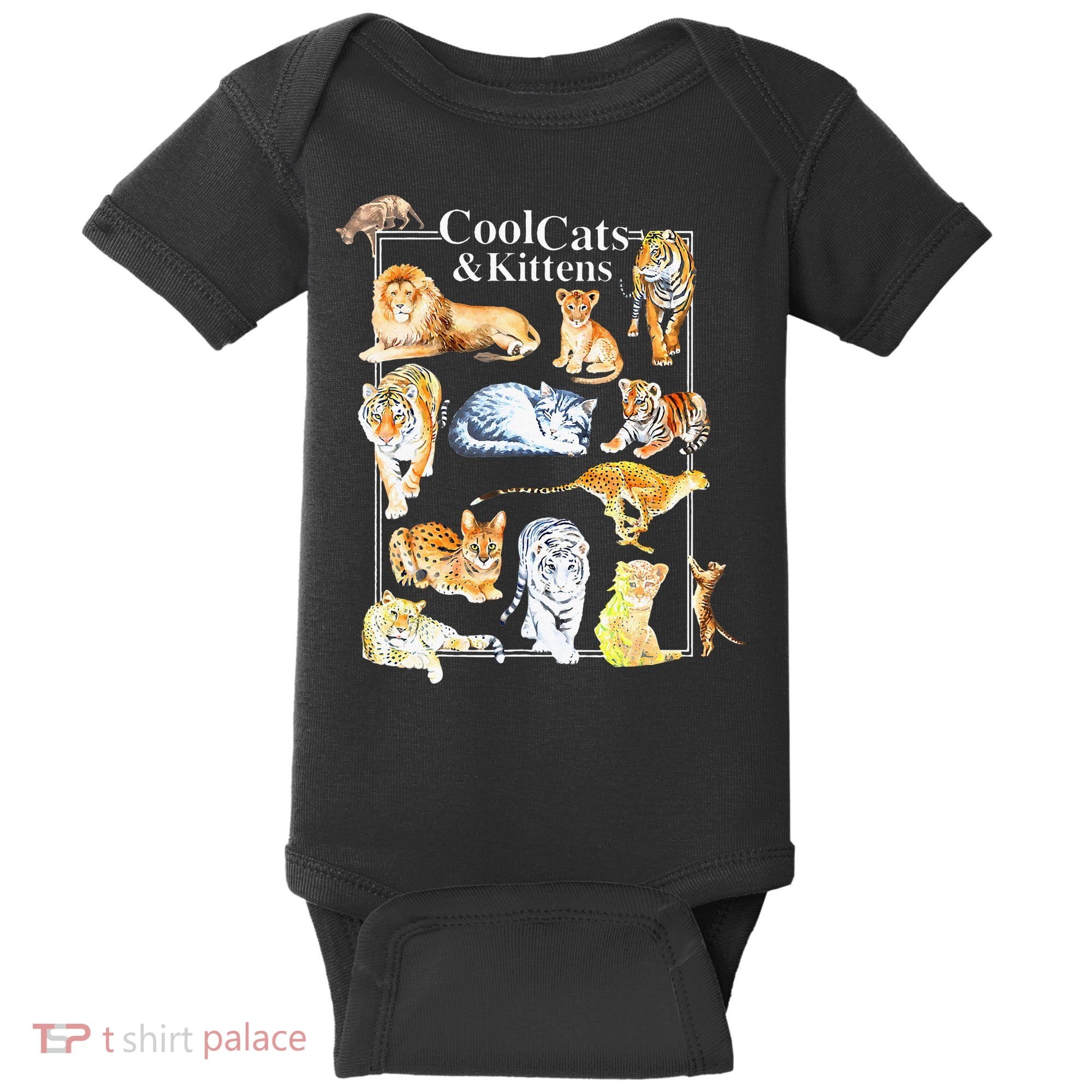 Cool Cats And Kittens Tiger Lion Leopard Felines Baby Bodysuit